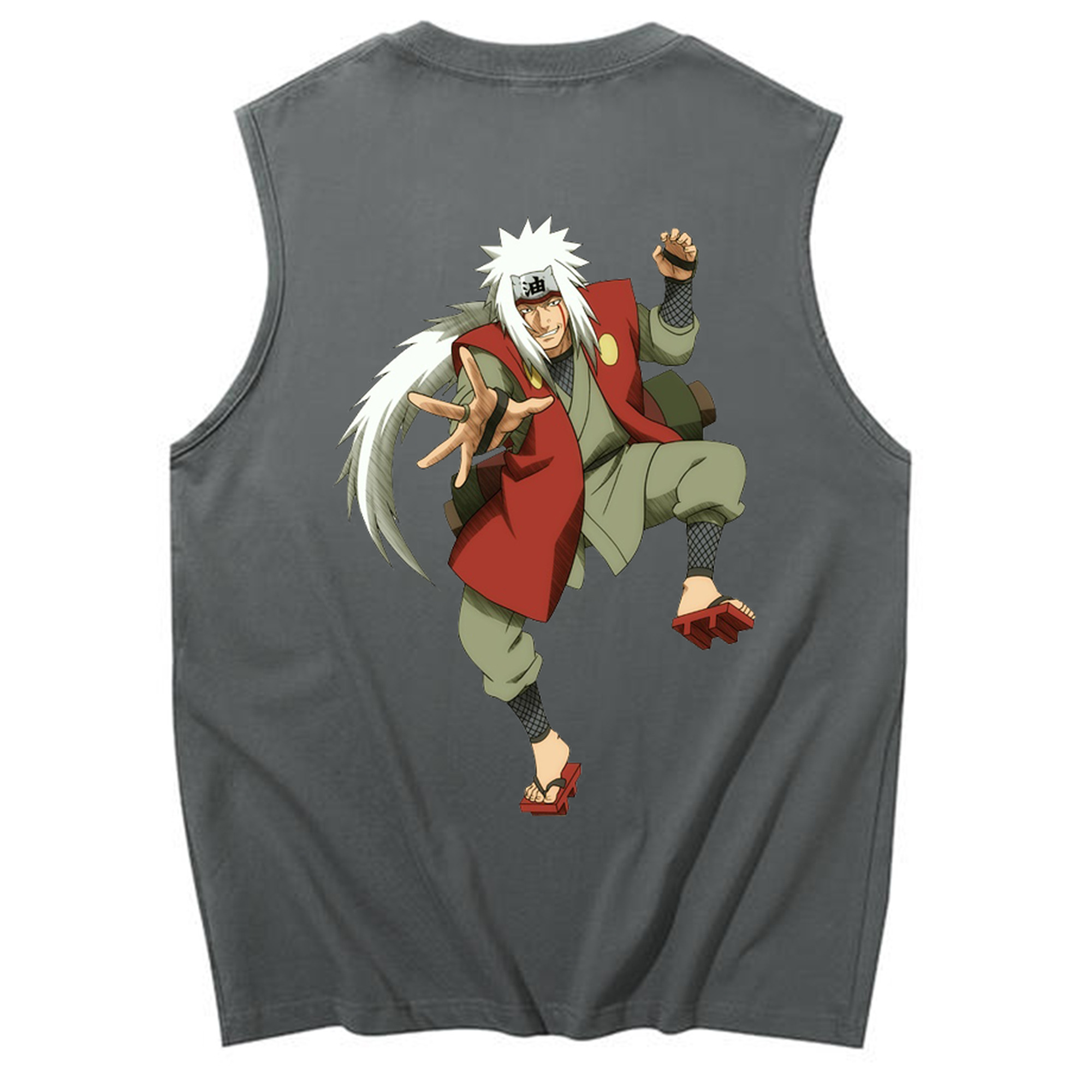 （画像用） NARUTO -ナルト- 自来也（じらいや） Jiraiya コットン100％タンクトップ（背面プリント）